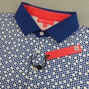 Redvanly Clyde Polo Shirt Mens Medium Blue Luxury Golf PUREpoly Performance